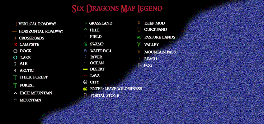 An image depicting the map legend for the wilderness
